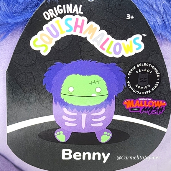 🖤 ZOMBIE BENNY 🧟♂️ 8" Select Series Mallow Mash Zombie Bigfoot Squishmallow - Picture 5 of 13